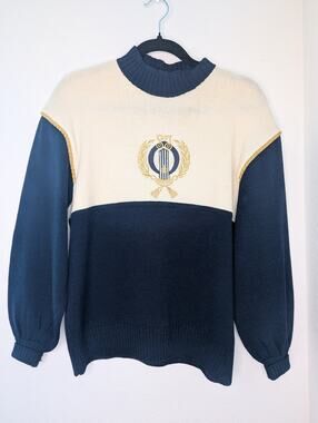 St. John Women's Knit Sweater SP Nautical Coastal Beach Designer Ribbed Chic